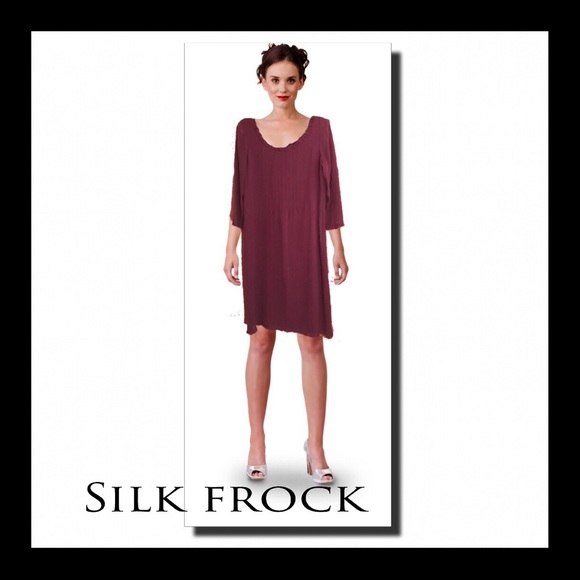 Anthropologie Dresses & Skirts - 🎋Anthropologie maroon silk subtle shift dress